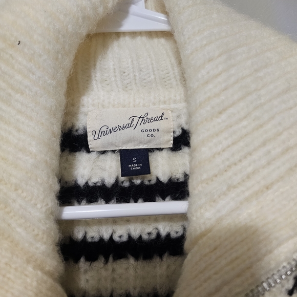 Universal Thread Black and White Cowl Neck Sweater - Picture 3 of 3